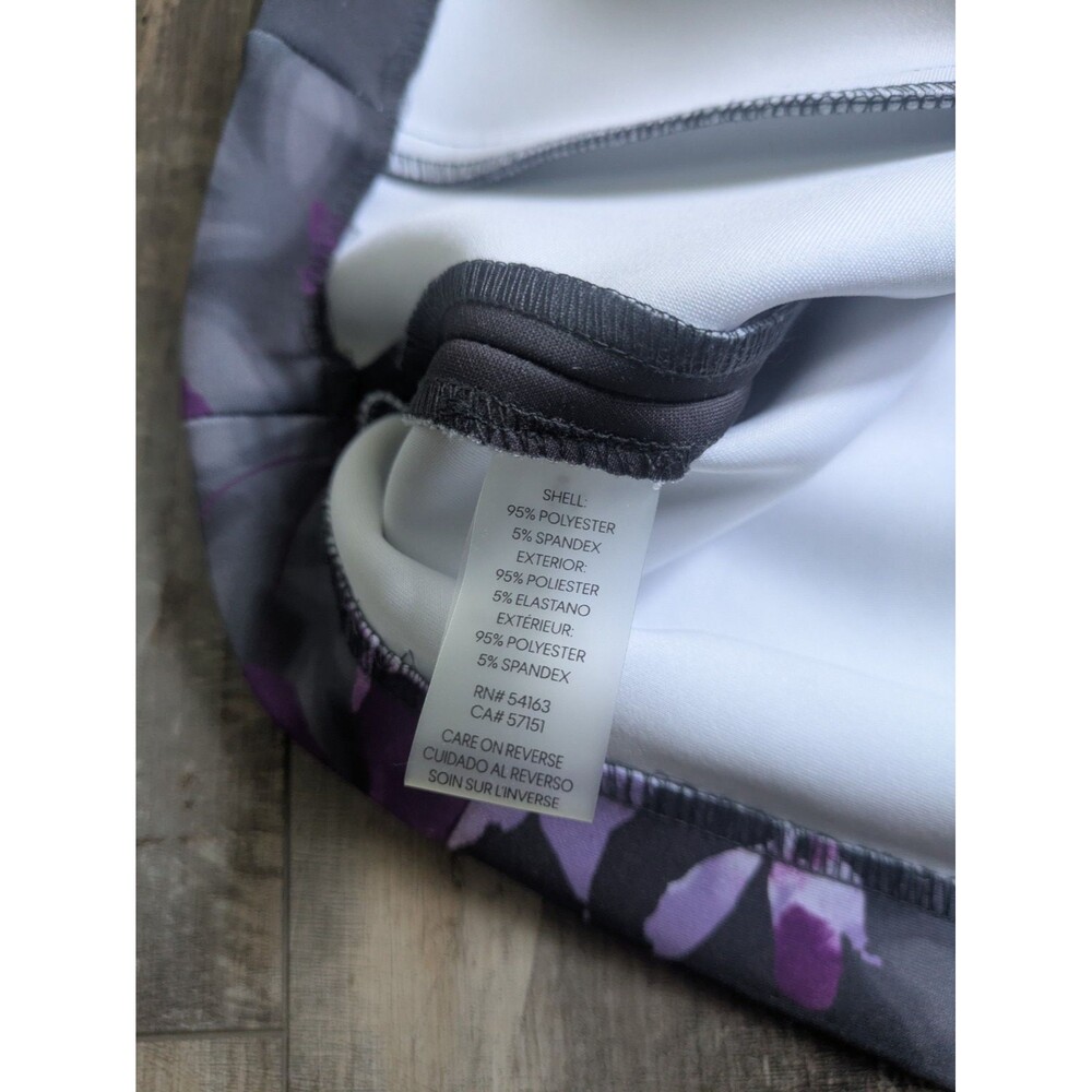 NEW Calvin Klein Purple Knee Length Scuba Dress Floral Silhouette Flattering NWT - Picture 4 of 7